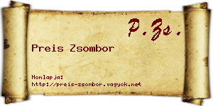 Preis Zsombor névjegykártya